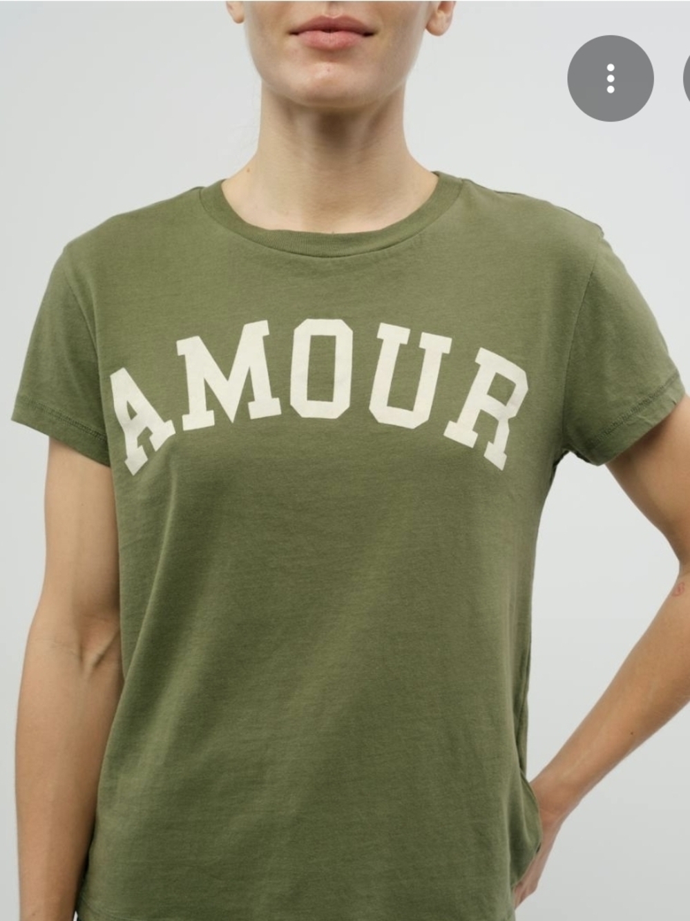 Zadig & Voltaire Olive Green 'AMOUR' Graphic Tee